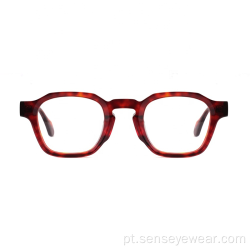 Design de moda Unissex Bevel Optical Acetate Frame Glasses